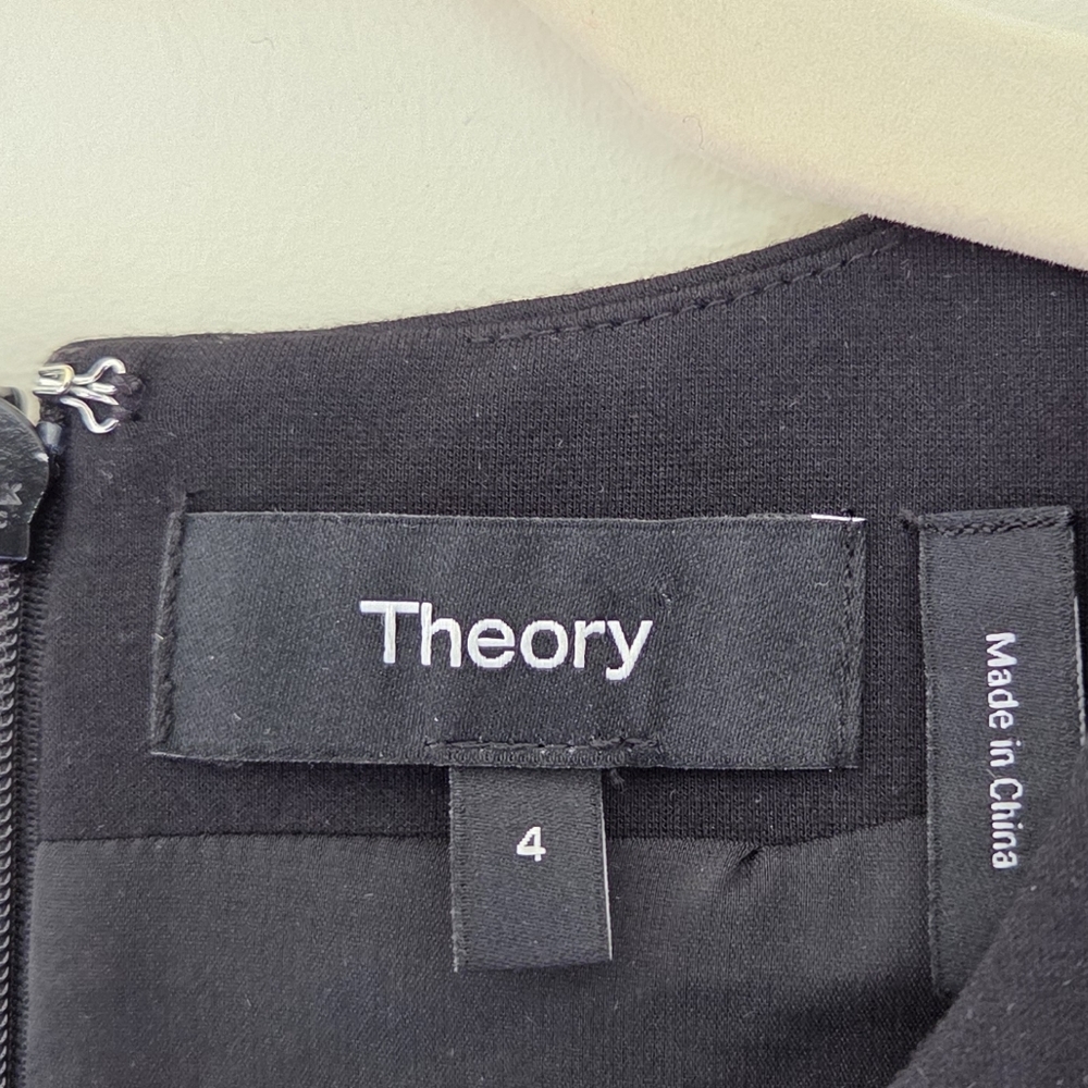 Theory Miyani Midi Dress In Polished Ponte Black Size 4 - Picture 4 of 6